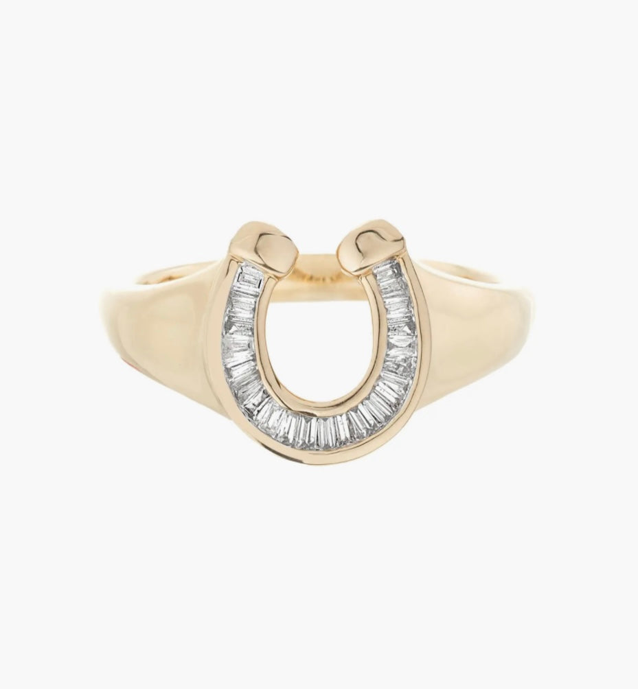 Diamond Horseshoe 14k Gold Ring