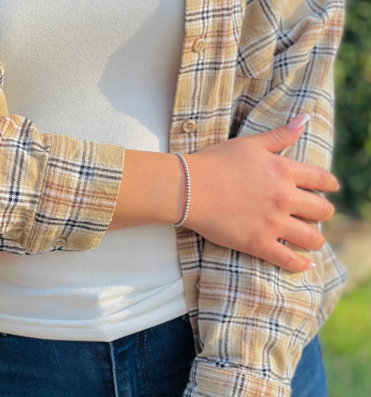 Silver Bead Bracelet (Small)