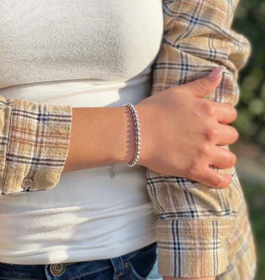 Silver Bead Bracelet (Large) 5.2mm