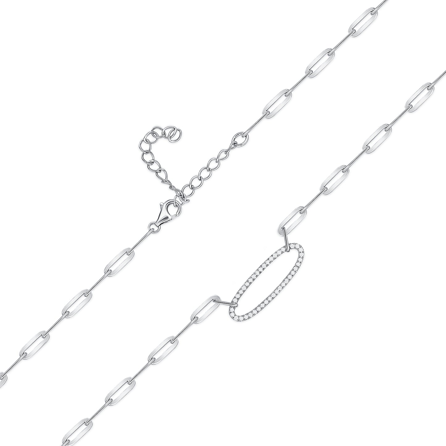 Oval x Paperclip Necklace