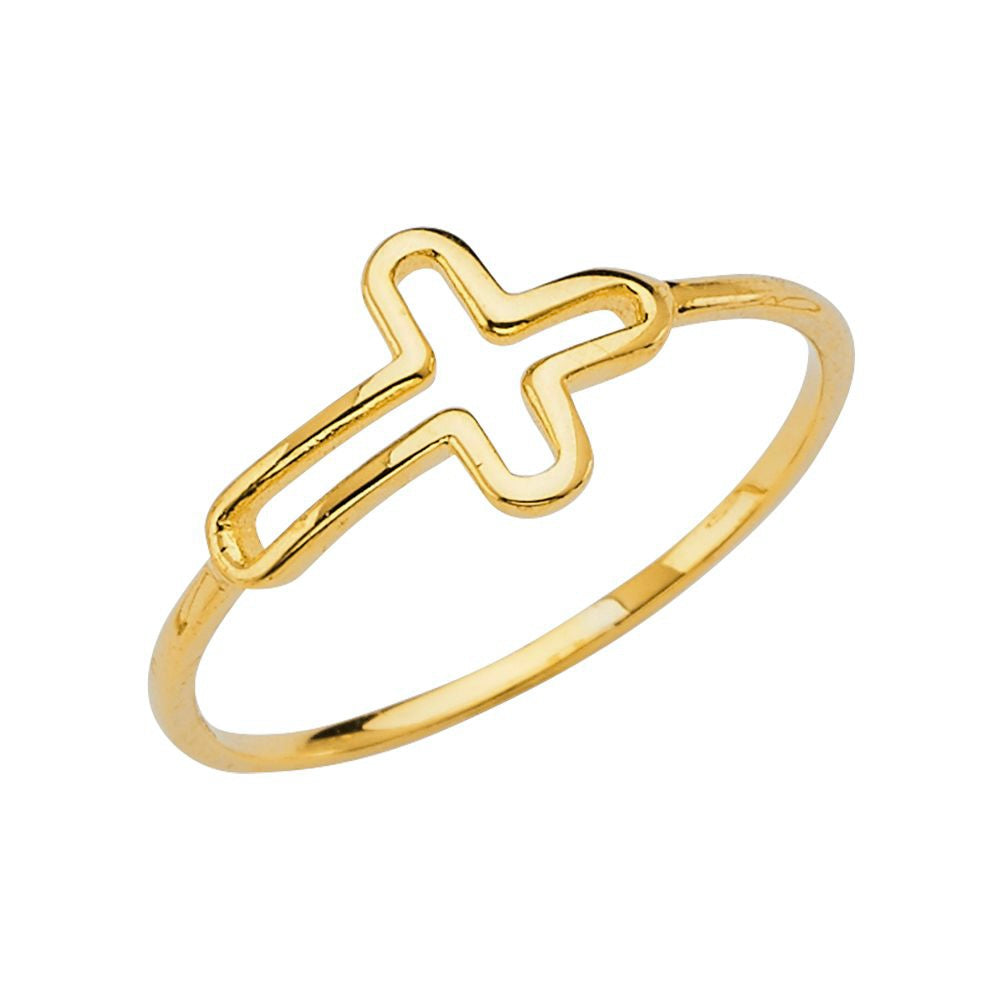 14k Gold Cross Ring