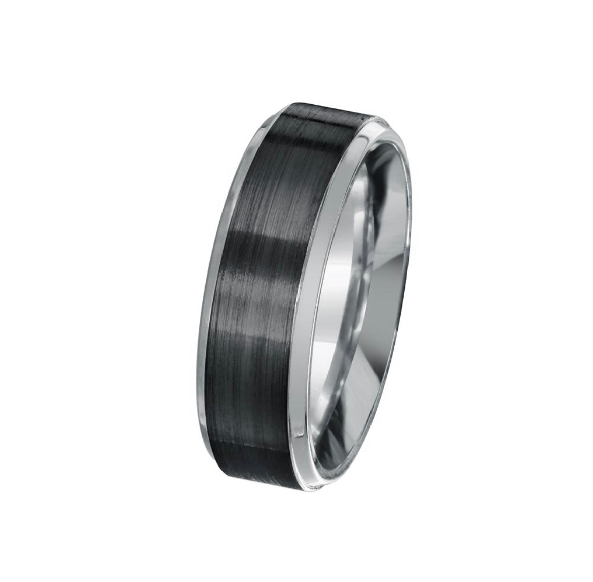 Brushed Black Rhodium Ring - 7mm
