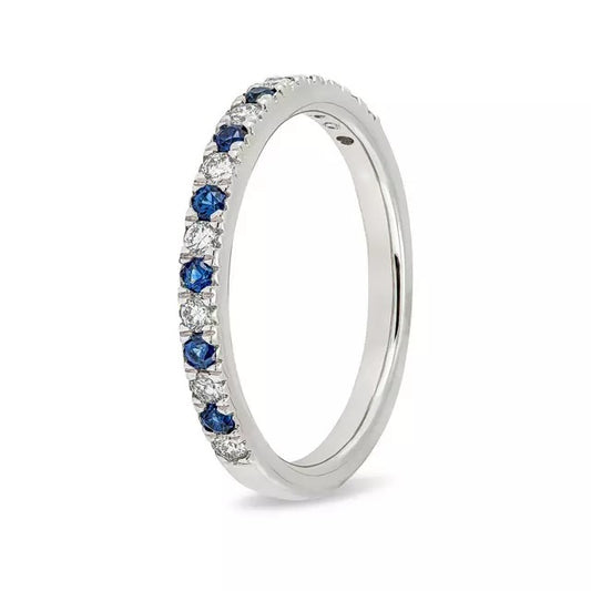 Bluesy - Natural Diamonds Natural Blue Sapphires in 14k White Gold