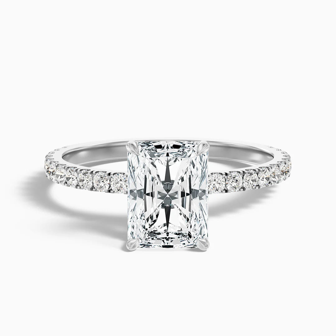 2CT RADIANT CUT WHITE GOLD RING