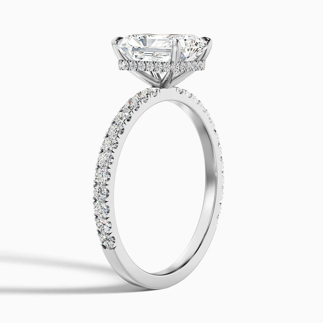 2CT RADIANT CUT WHITE GOLD RING