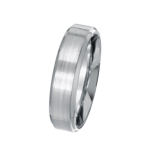 Brushed Rhodium Finish Ring - 7mm