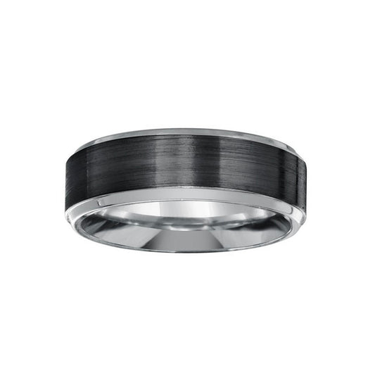 Brushed Black Rhodium Ring - 7mm