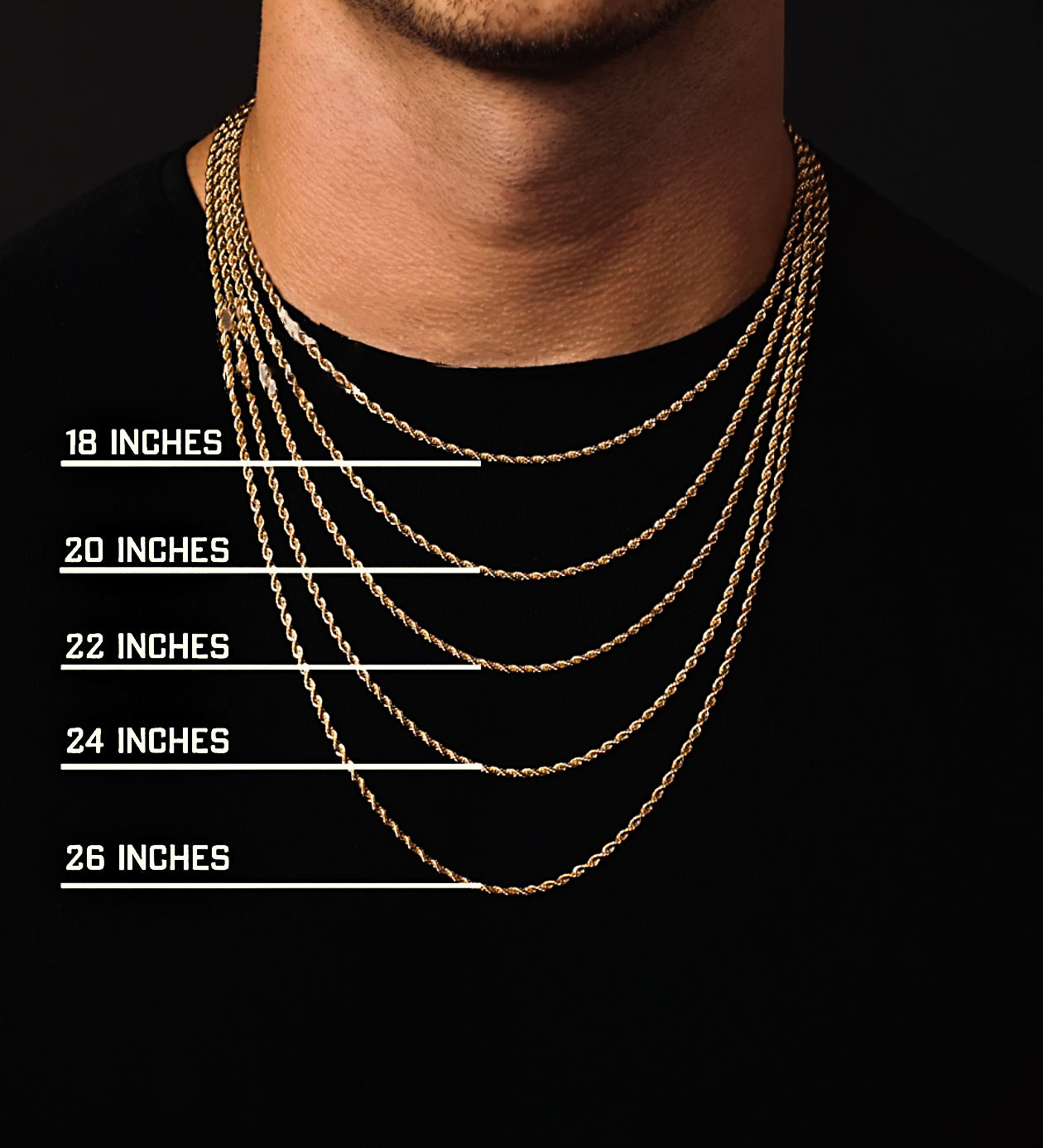 14K Rope Chain - Bold 4mm 22