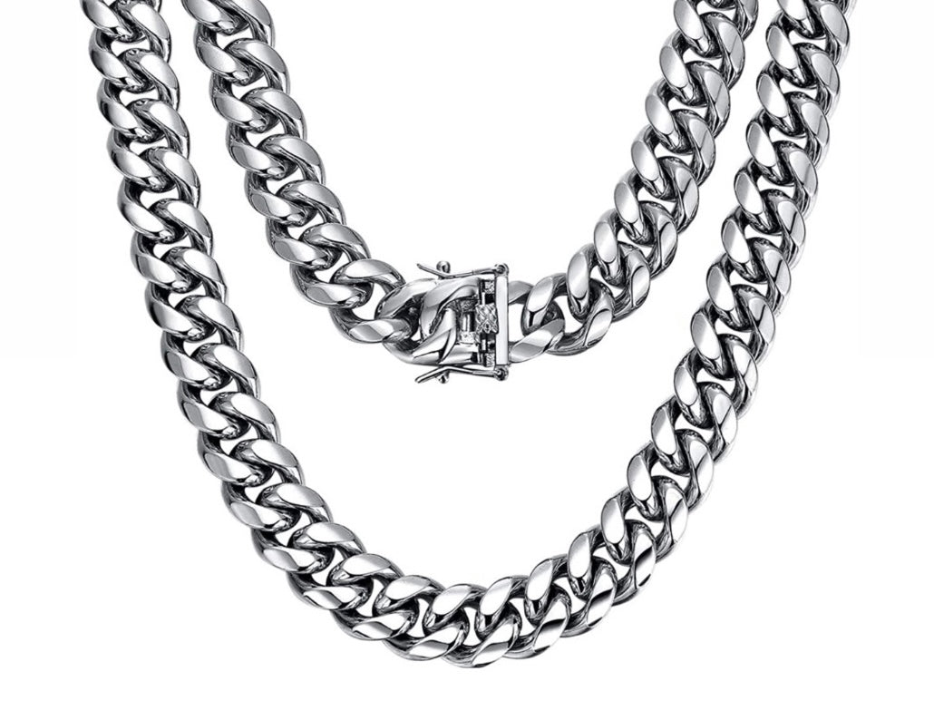 12.5mm Solid Miami Cuban Chain