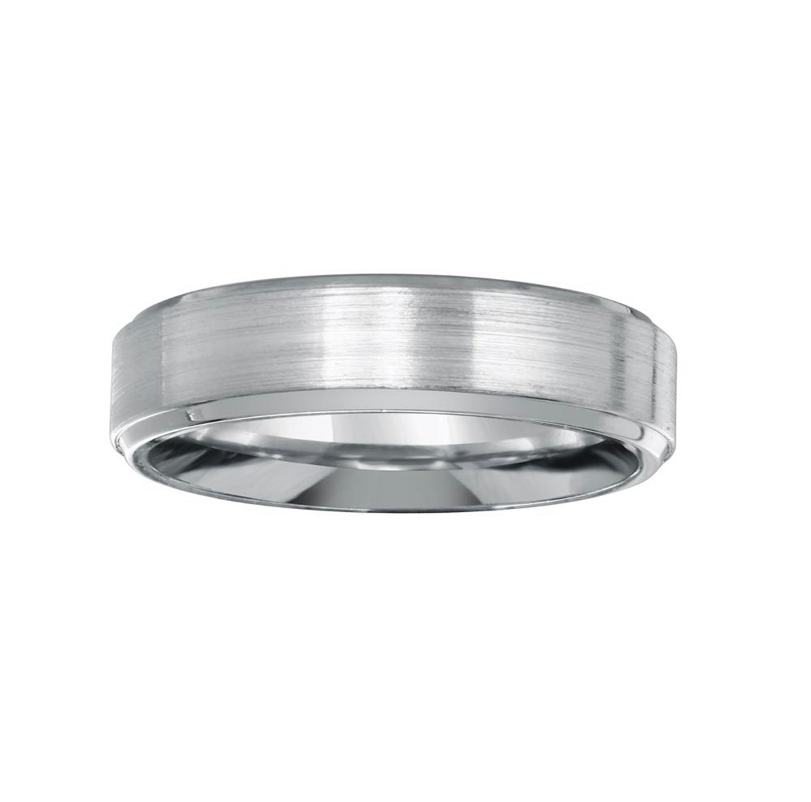 Brushed Rhodium Finish Ring - 7mm